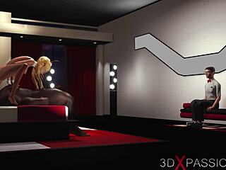 Horny young blonde gets fucked hard by big black cock!