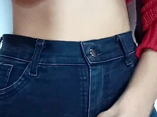 i play with a belt spanking my natural tits