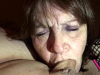 Throwback closeup of cock-sucking granny Carmen in action. Cougar licks with hardcore skill.