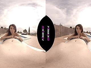 Young Latina Neighbor Wants Outdoor Pool Sex