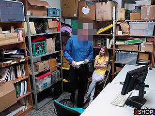 Russian Slender Teen Caught Shoplifting Gets Punish Fucked at Shop!