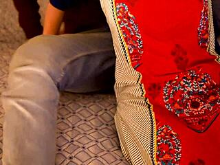 Indian housewife enjoys rough homemade group sex on bed with creampie