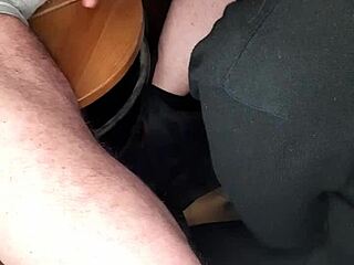 Anime couple shares a close-up moment at work, masked redhead in hentai style