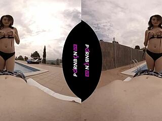 Young Latina Neighbor Wants Outdoor Pool Sex