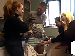 small cock fellow gets jerked by two amateur matures and asian