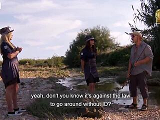 Discovery Channel Parody with River Bitch and Two Slutty Blonde Cops in Group Action