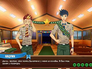 Game friends camp episode 36 features keitaro diary with russian voiceover in anime hentai style!