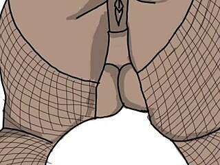 Drawing black big booty bent over in doggy style