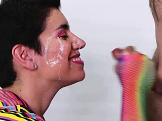 She cums with pride in this romantic blowjob scene.