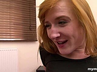 European redhead milf bent over loves big black cock in her pussy