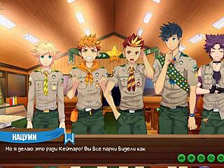 Game friends camp episode 36 features keitaro diary with russian voiceover in anime hentai style!