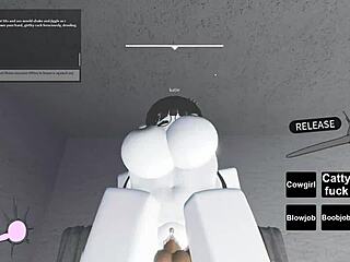 Roblox Whore Rides Big Black Cock in Wild Action
