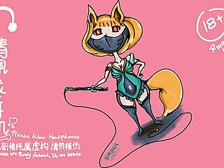 Chinese cutie Alina in ghost father fetish masturbation scene with toys.