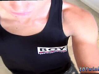 China gay twink bareback with big penis for first time. Cum explodes in home session.