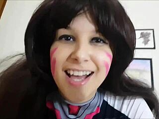 DVA Overwatch rides black cock to creampie cumshot