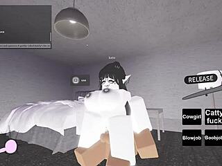 Roblox Whore Rides Big Black Cock in Wild Action
