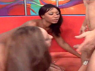 rane and kelly in a group scene with latina brunette