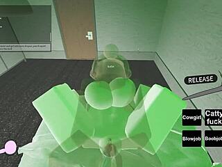 Roblox Whore Rides Big Black Cock in Wild Action