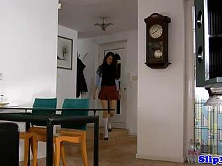 Polish teen casually sucks old man before riding him hard