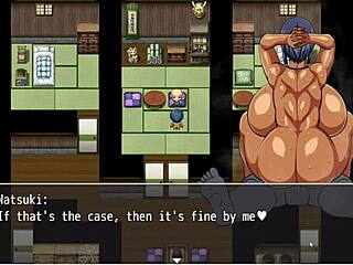 Tanned Natsuki in hentai game ep 36 takes old man's load in ass publicly