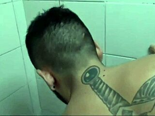 Latinos are hooking up in the showers, getting wild with passionate embraces and steamy encounters 💦🔥.