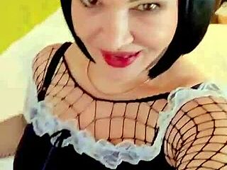 Milf Maid Cleans Deep in Her Anal and Pussy Holes