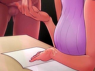 Punished with Handjob in Hentai Cartoon