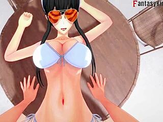 I got wild with Yor Forger in bikini pool sex POV