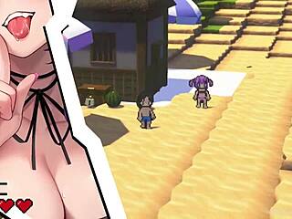 Feeling wild with hentai beach titty action