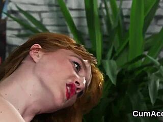 Spicy stunner GETS SPERM LOAD on her FACE, GULPING all the JIZZ!