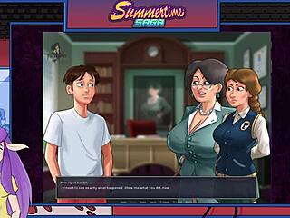 Summertime Saga Blonde Milf Seduces with Feet in Part 16