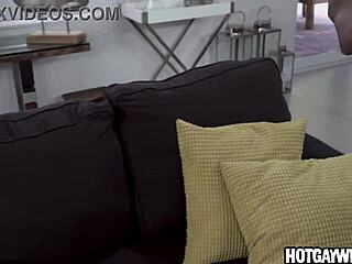 gay redhead amateur caught using black toy in interracial fun