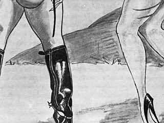 Vintage erotic anime drawings collection