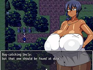 Tanned Natsuki in Hentai Game Ep 9 Pees in Forest at Night