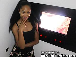 Feeling so drawn to this ebony hottie blowing strangers at gloryhole