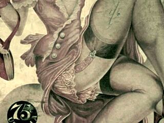 Vintage Erotic Illustration From Retro Asian Japanese Hentai Comic Cartoon