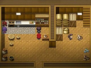 harem in another world hentai game ep 3 farmer's daughter plays with furry and horsecock dildo