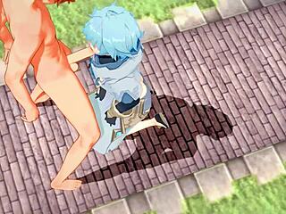 genshin impact yaoi - tartaglia x chongyun blowjob and anal with creampie - sissy crossdress japanese asian manga anime game porn gay