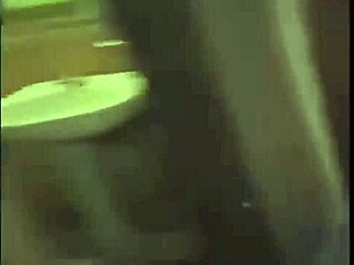 Boldly sucking stepfather's cock in bathroom while stepmother is away