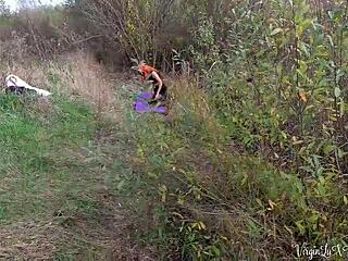 Hell Yeah! Kitty Sucks Stranger's Dick and Gets Doggy Fucked Hard Outdoors!