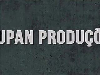 Brunette in lingerie rides and takes anal