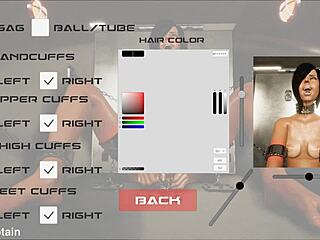 explore the 3d metal bondage fetish game with femdom outfits and big tits