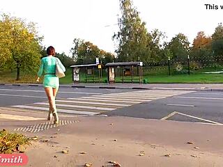 Yo, check Jeny Smith in that transparent dress flashing outdoors! 😍