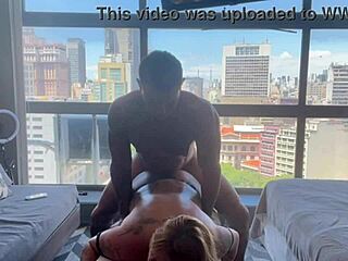 relaxing and cumming on the tantric masseur's cock with long hair and natural tits
