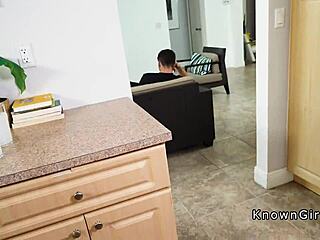 Blonde sneaks to fuck her boyfriend's buddy in homemade cuckold scenario