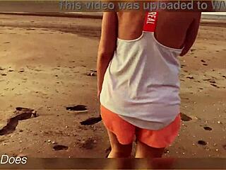 Boldly Flashing Tits At Sunset