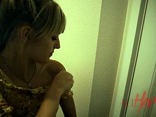 brunette teen on phone getting blackmailed with pierced nipples 😏