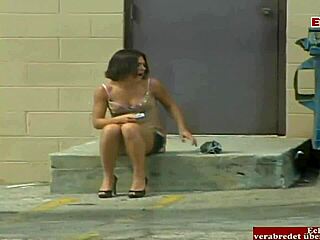 I saw this slim brunette teen enjoy the big black cock during casting