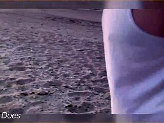 Boldly Flashing Tits At Sunset