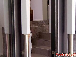 petite footfetish babe enjoys intense solelicking with passion